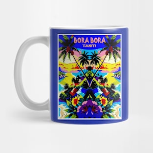 Bora Bora Tahiti Abstract Travel and Tourism Advertising Print Mug